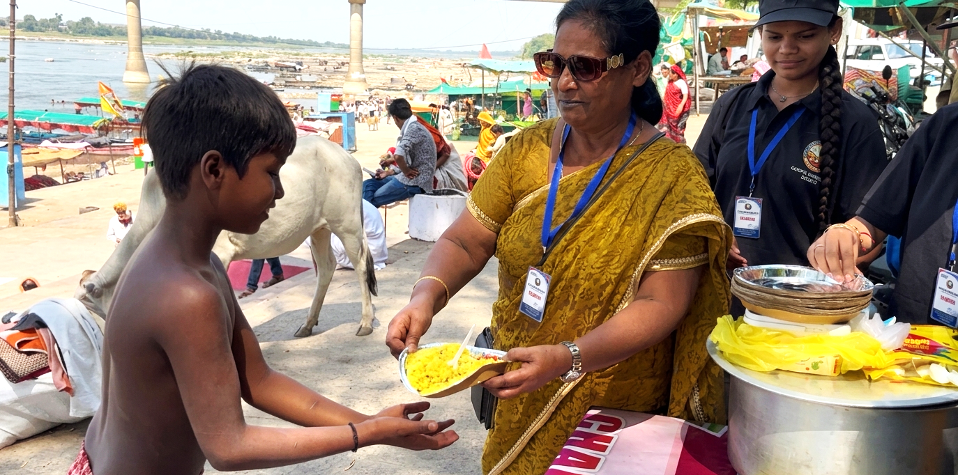 Food Distribution at Narmada Ghat