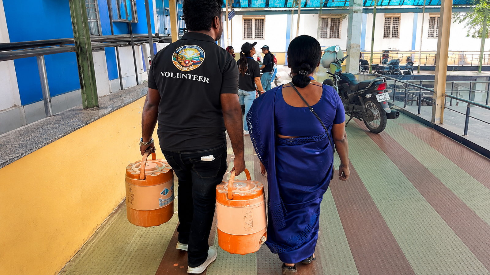Buttermilk distribution in Government Hospital for about 1000 people along with their attendy