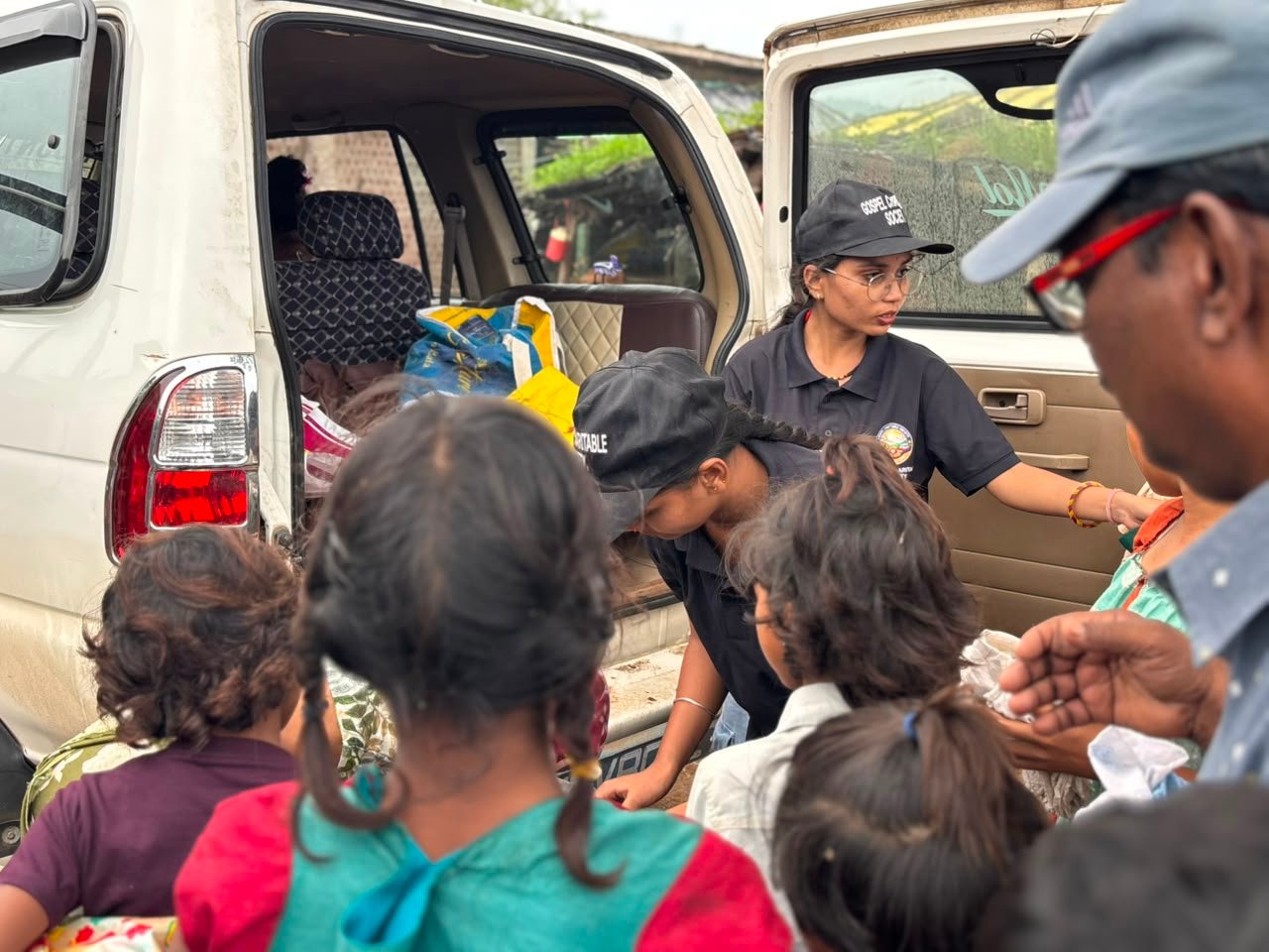 We distributed Clothes to Tribal women and childrens